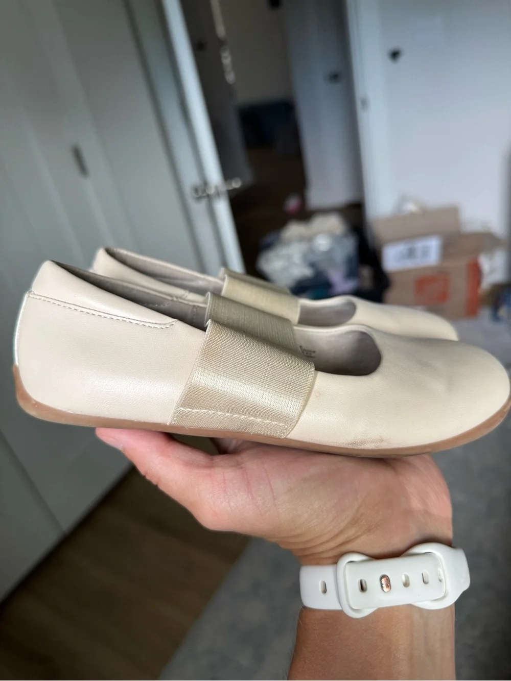 Livie & Luca Girls Cream Mary Jane Strap Shoes